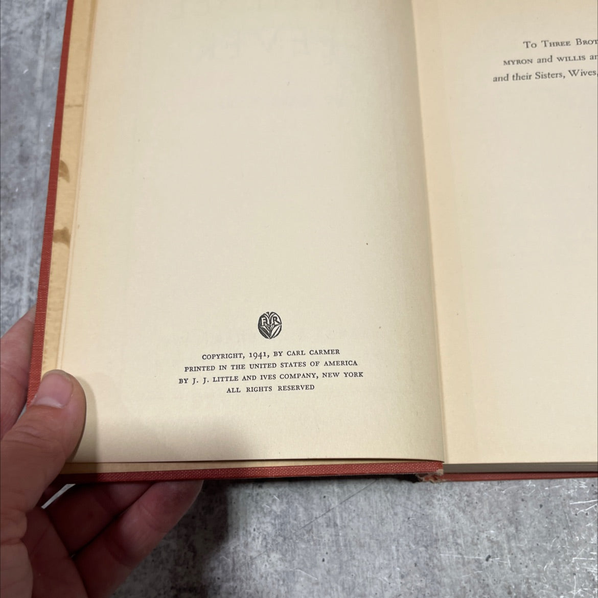 carmer genesee fever book, by carl carmer, 1941 Hardcover image 3