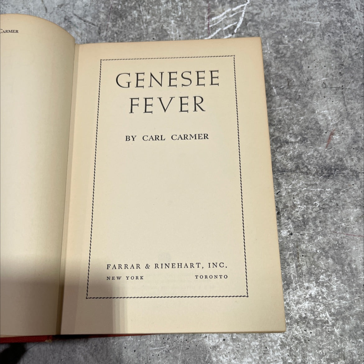 carmer genesee fever book, by carl carmer, 1941 Hardcover image 2