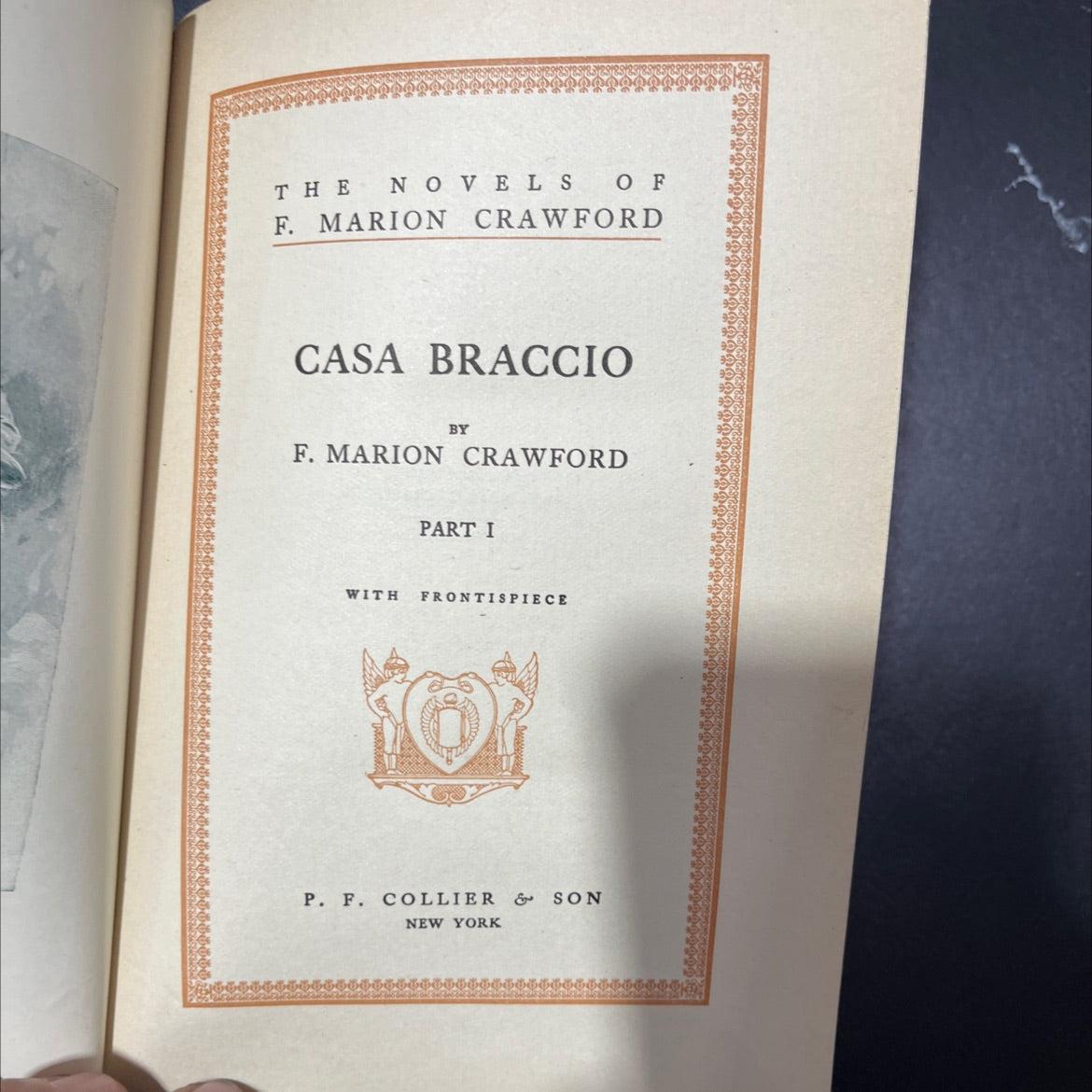 casa braccio book, by f. marion crawford, 1894 Hardcover, Antique image 2