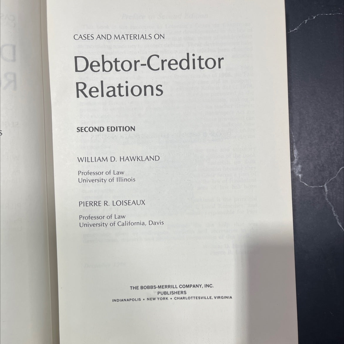 cases and materials on debtor-creditor relations book, by william d. hawkland, pierre r. loiseaux, 1979 Hardcover image 2