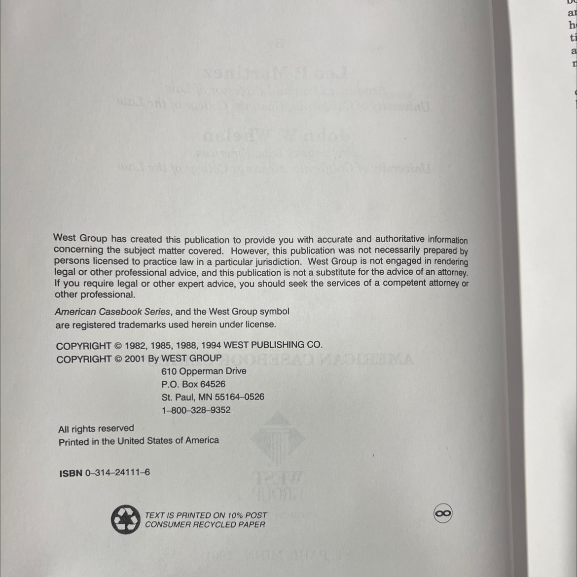 cases and materials on general practice insurance law book, by leo p. martinez, john w. whelan, 2001 Hardcover image 3