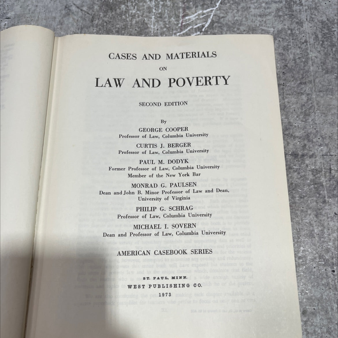 cases and materials on law and poverty second edition book, by george cooper, curtis j. berger, paul m. dodyk, monrad image 2