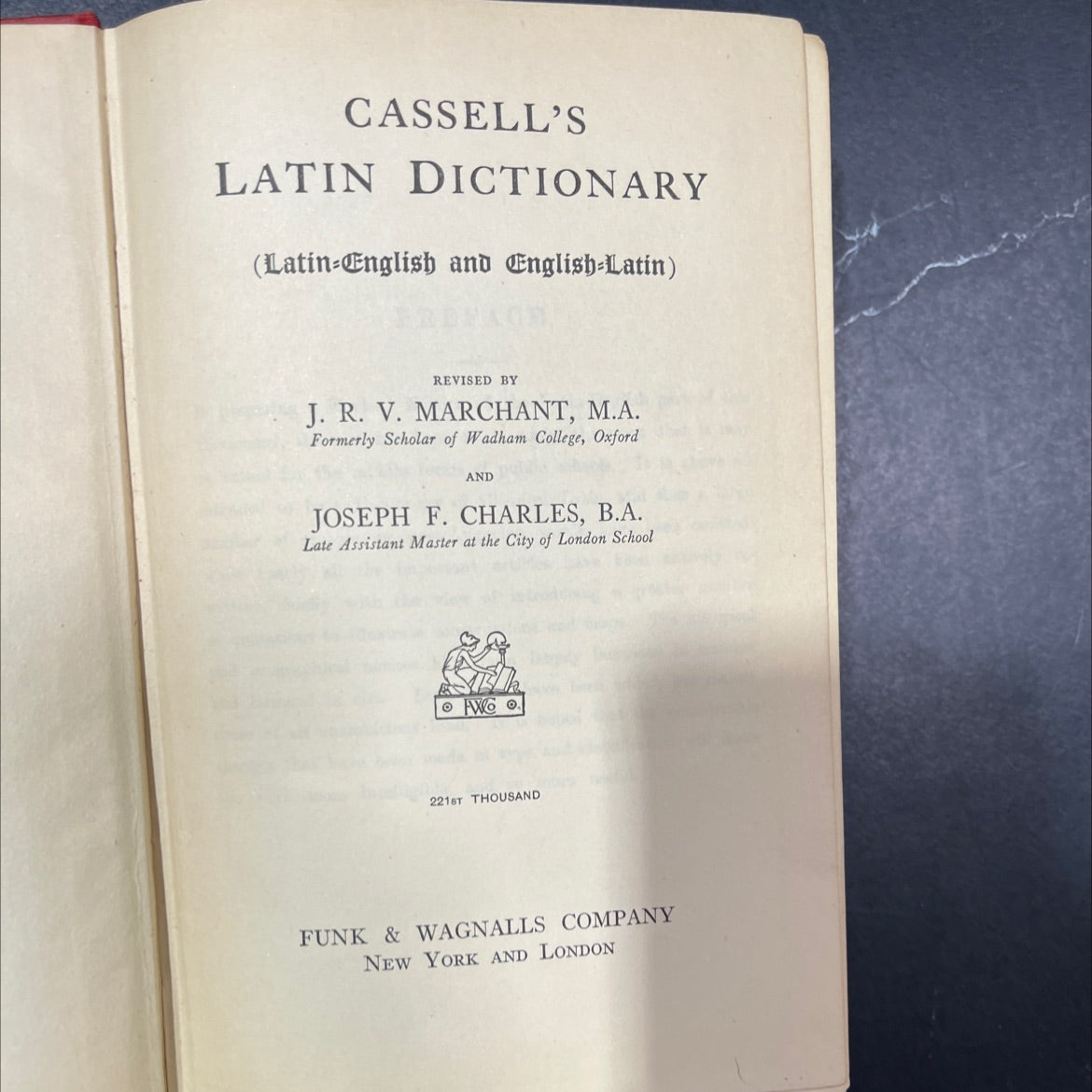 cassell's latin dictionary (latin-english and english-latin) book, by j. r. v. marchant, m.a. and joseph f. charles, image 2