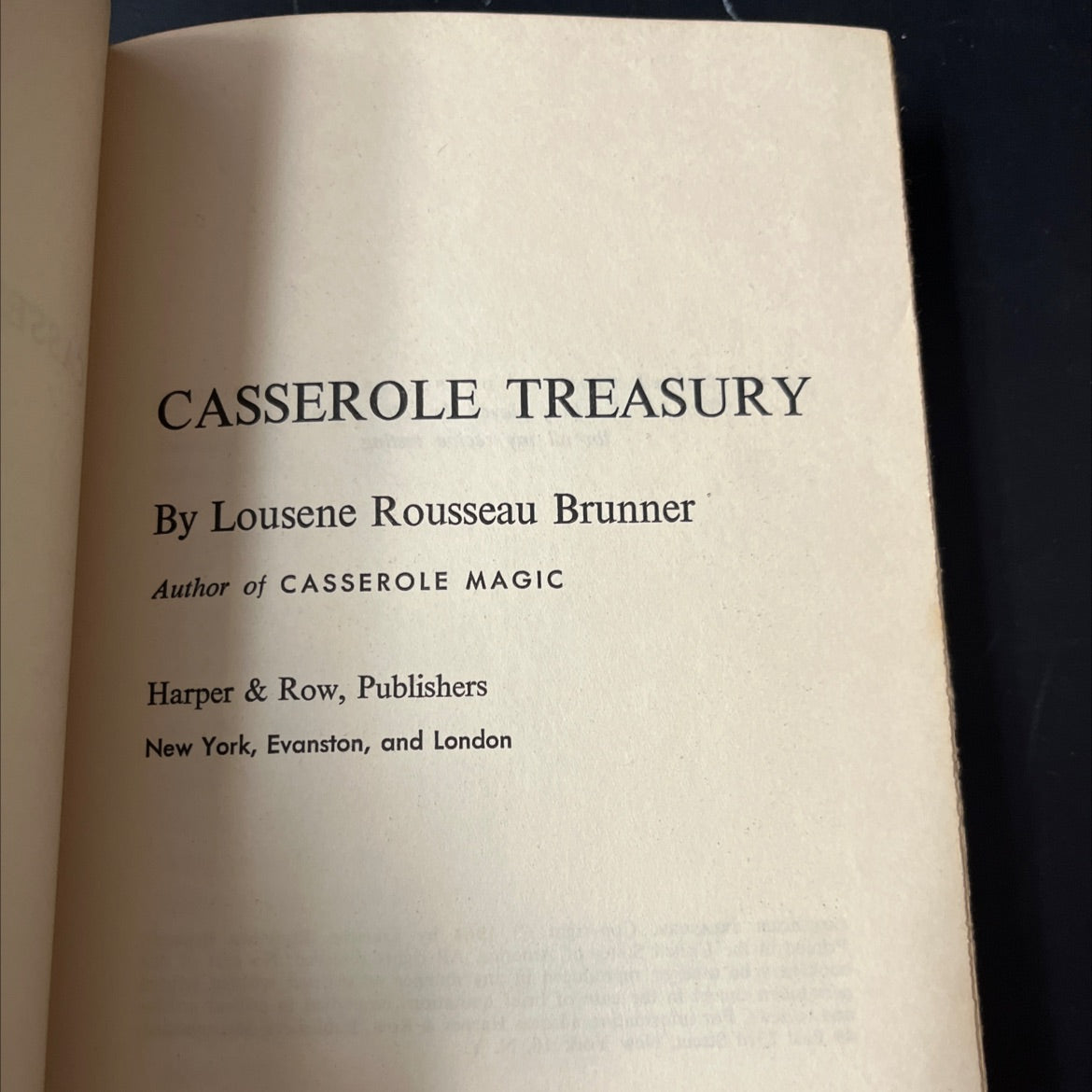 casserole treasury book, by Lousene Rousseau Brunner, 1964 Hardcover image 2