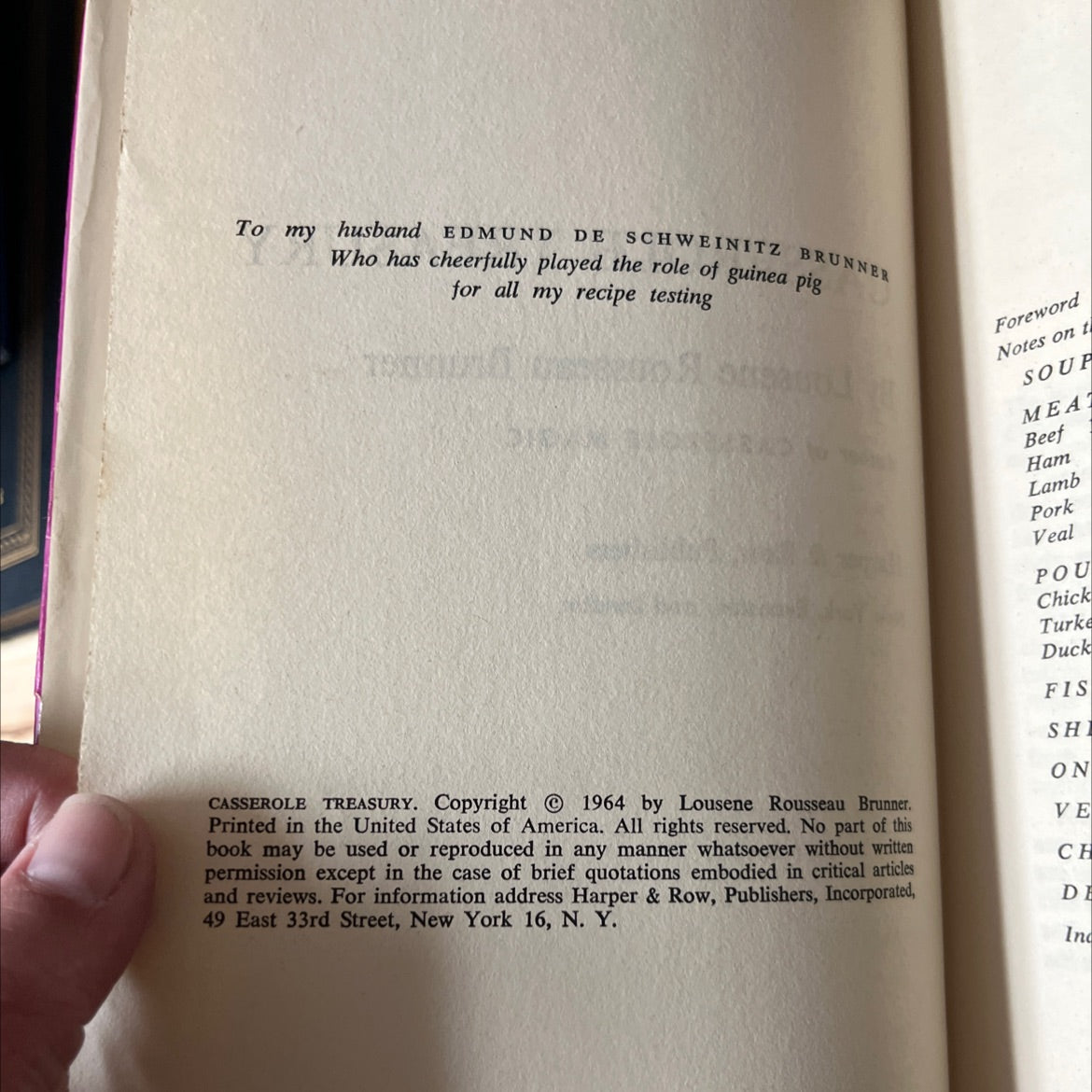 casserole treasury book, by Lousene Rousseau Brunner, 1964 Hardcover image 3