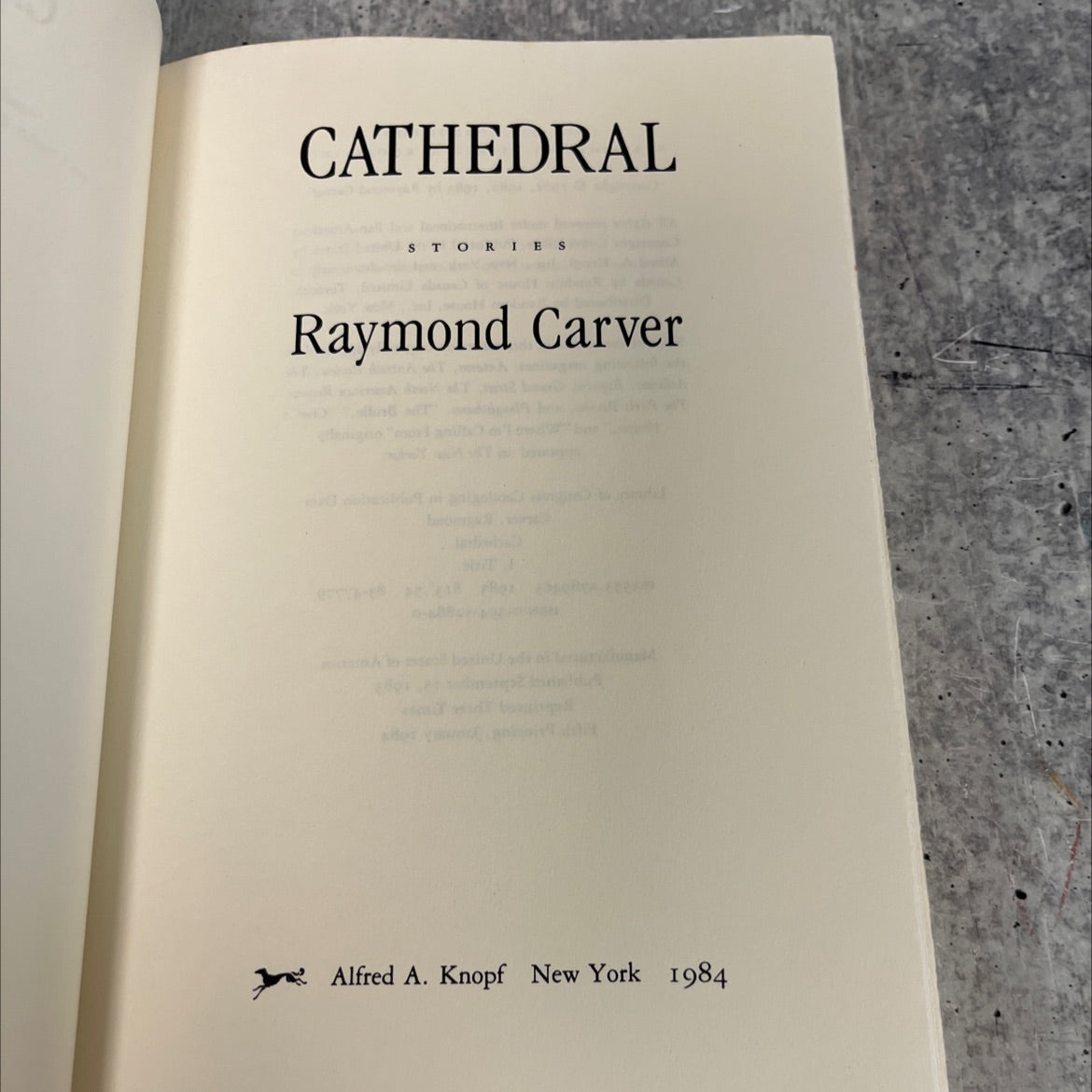 cathedral stories book, by raymond carver, 1984 Hardcover image 2