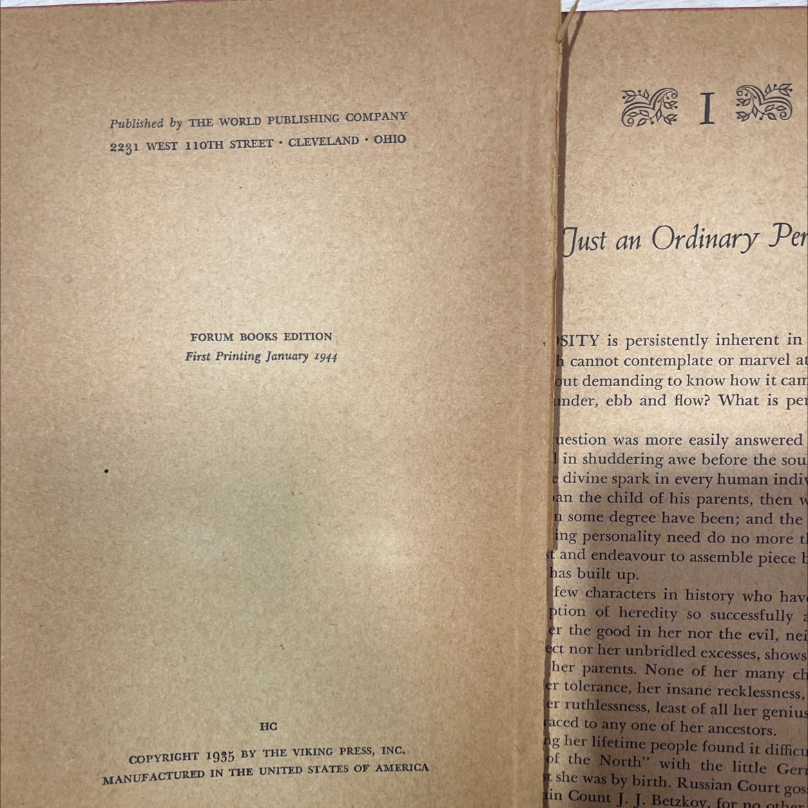 catherine the portrait of an empress book, by gina kaus, 1944 Hardcover, Vintage image 3