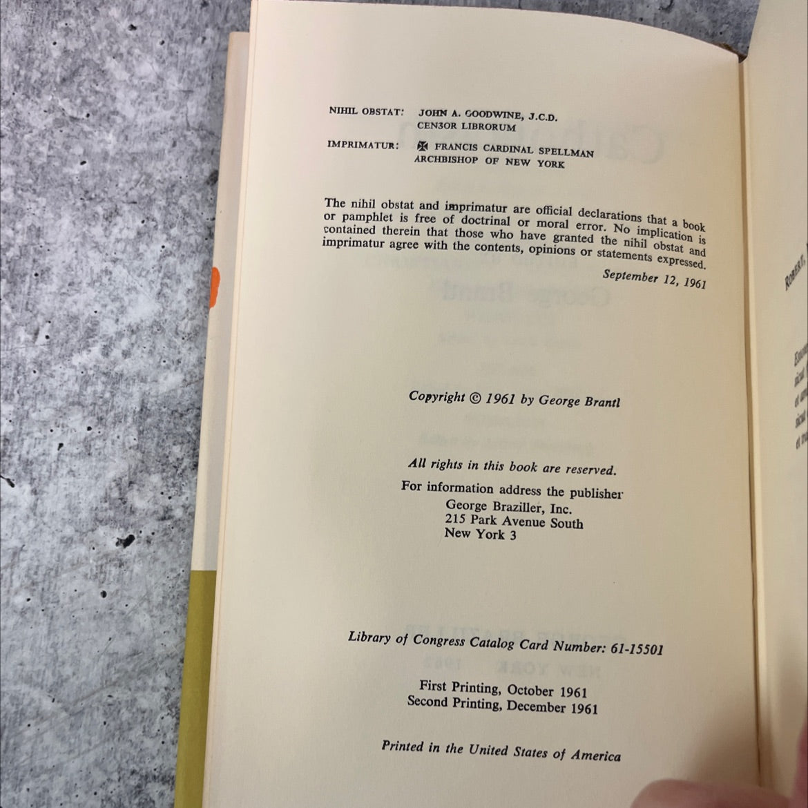 catholicism book, by george brantl, 1962 Hardcover image 3