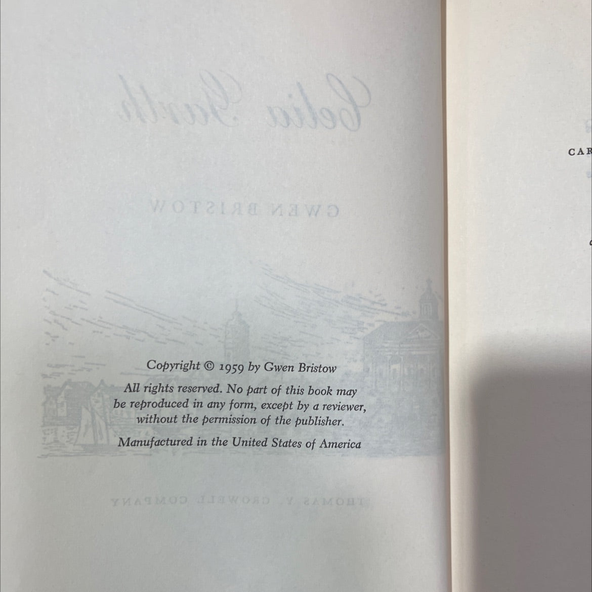 celia garth book, by gwen bristow, 1959 Hardcover image 3