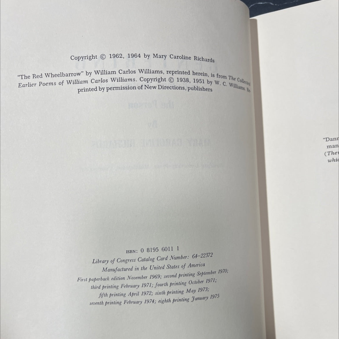 centering in pottery, poetry, and the person book, by mary caroline richards, 1970 Paperback image 3
