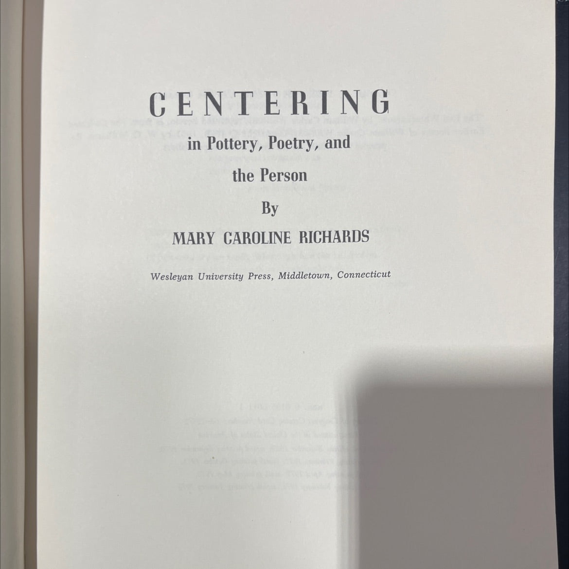 centering in pottery, poetry, and the person book, by mary caroline richards, 1970 Paperback image 2