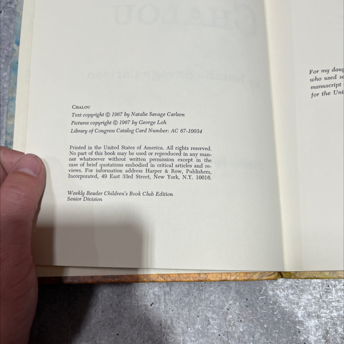 chalou book, by natalie savage carlson, 1967 Hardcover image 3
