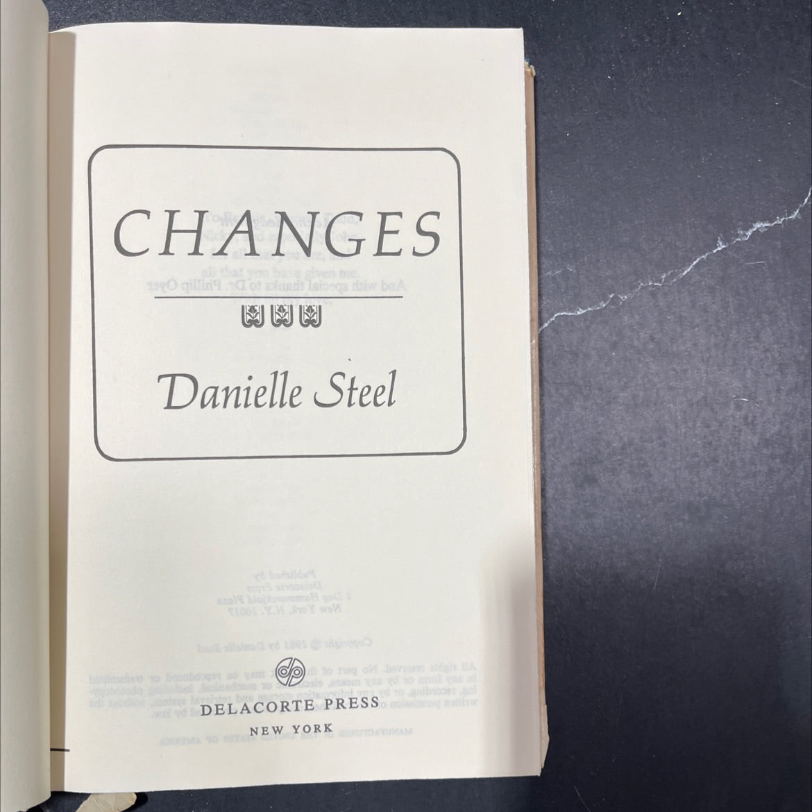 changes book, by Danielle Steel, 1983 Hardcover image 2