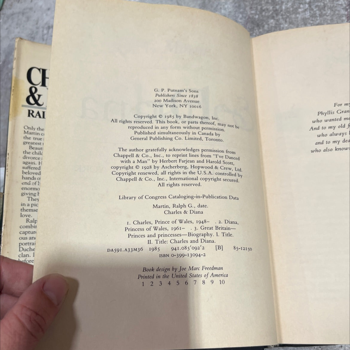 charles & diana book, by ralph g. martin, 1985 Hardcover image 3