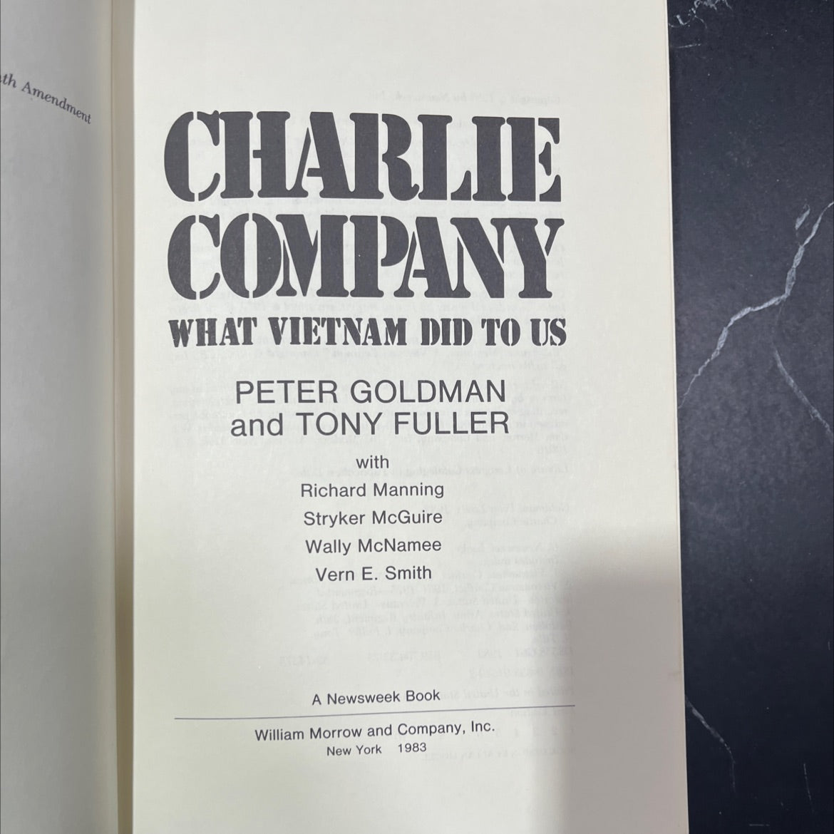charlie company what vietnam did to us book, by peter goldman and tony fuller, 1983 Hardcover image 2