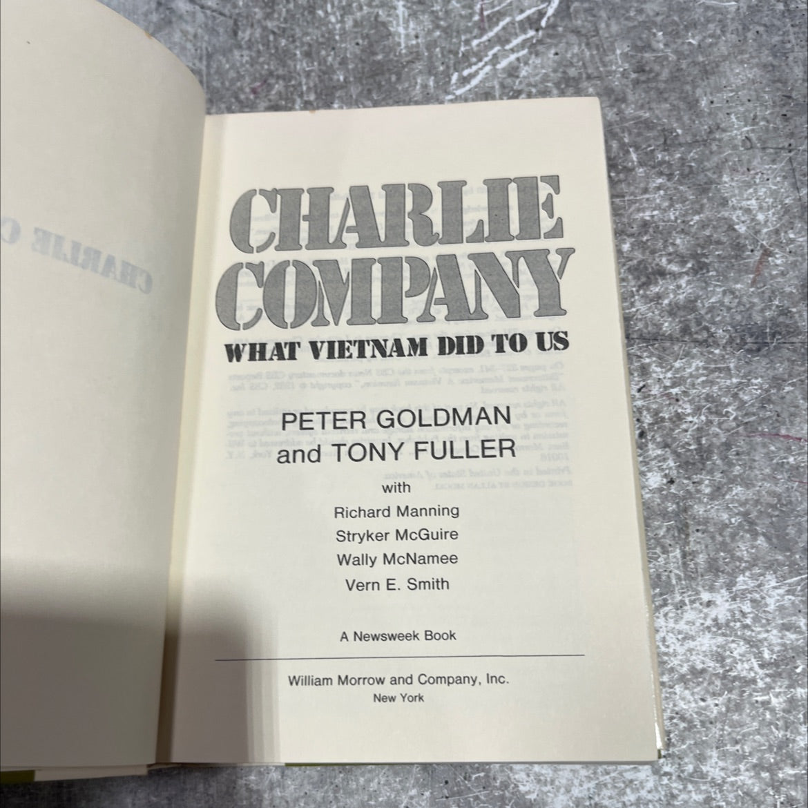 charlie company what vietnam did to us book, by peter goldman and tony fuller, 1983 Hardcover image 2