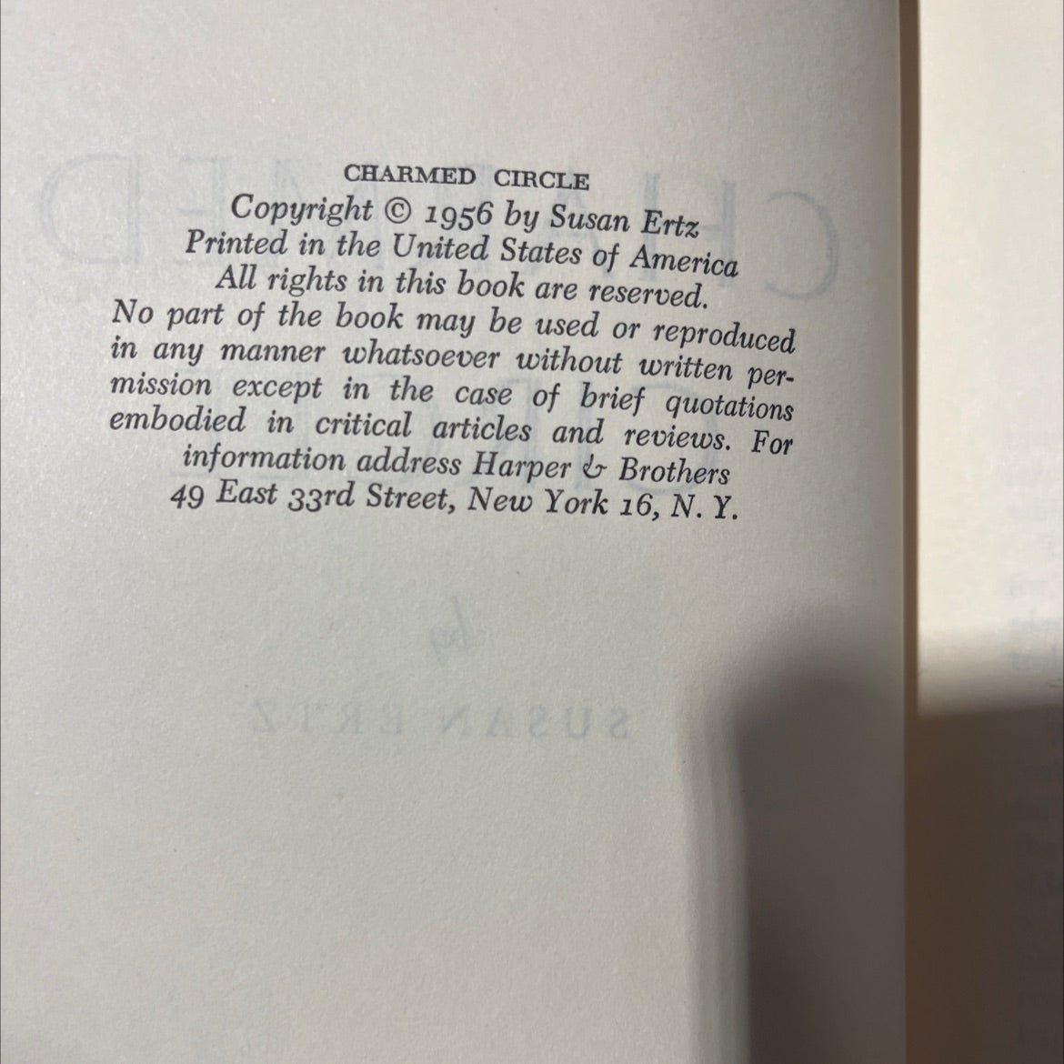 charmed circle book, by susan ertz, 1956 Hardcover image 3
