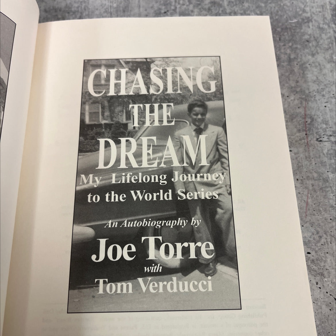 chasing all the dream my lifelong journey to the world series an autobiography book, by Joe Torre with Tom Verducci, image 2