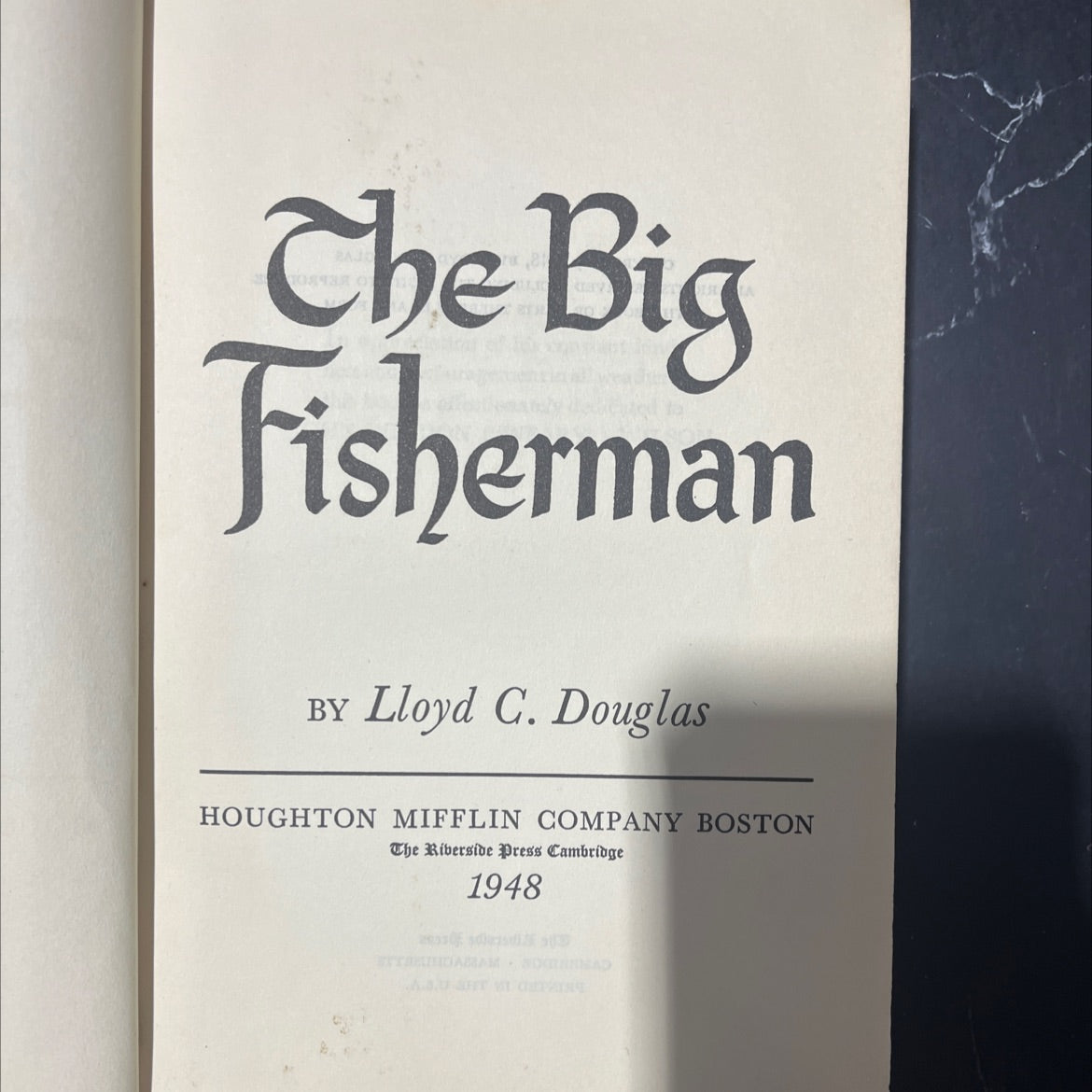 che big fisherman book, by lloyd c. douglas, 1948 Hardcover image 2