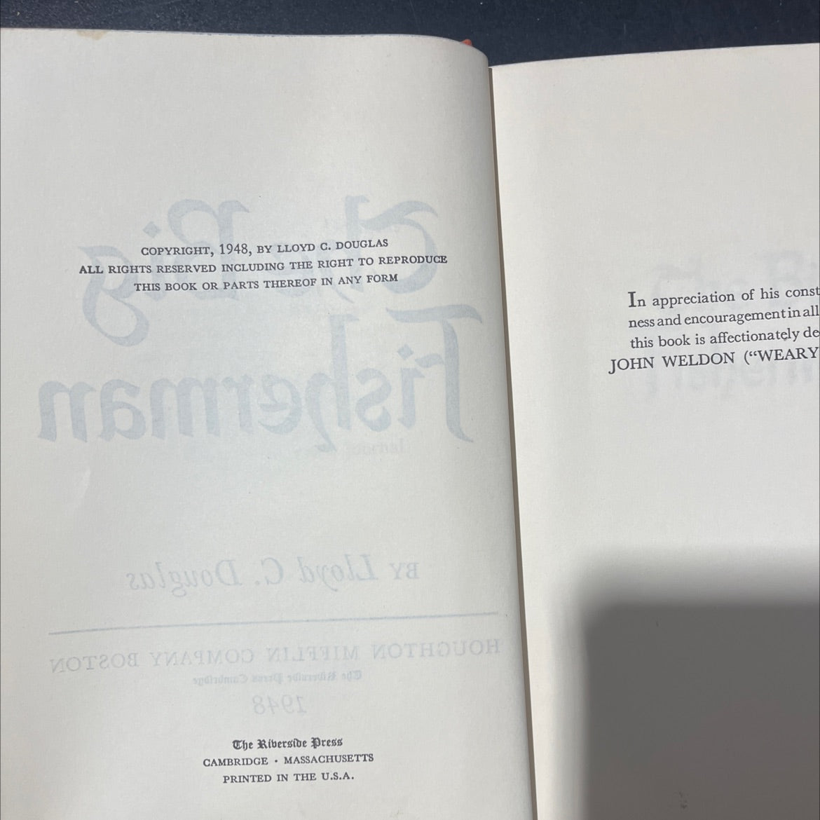 che big fisherman book, by lloyd c. douglas, 1948 Hardcover image 3