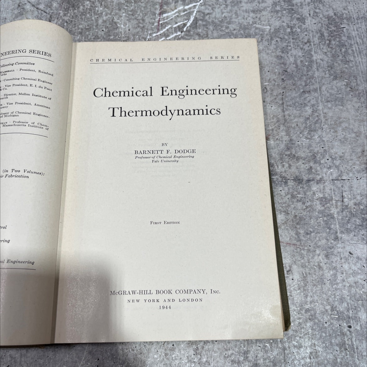 chemical engineering thermodynamics book, by barnett f. dodge, 1944 Hardcover image 2