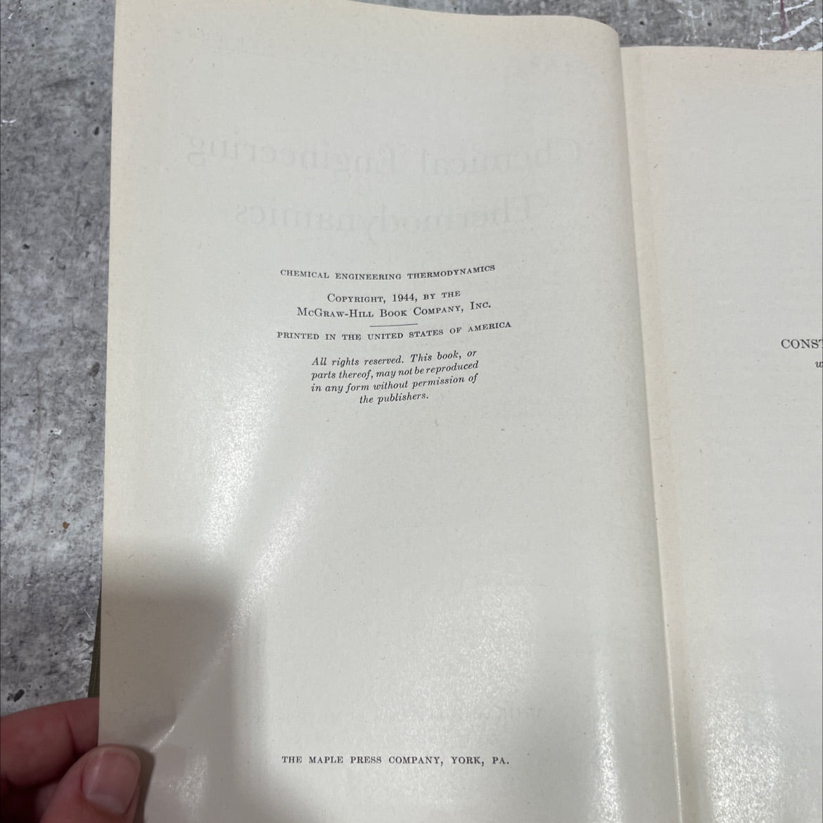 chemical engineering thermodynamics book, by barnett f. dodge, 1944 Hardcover image 3