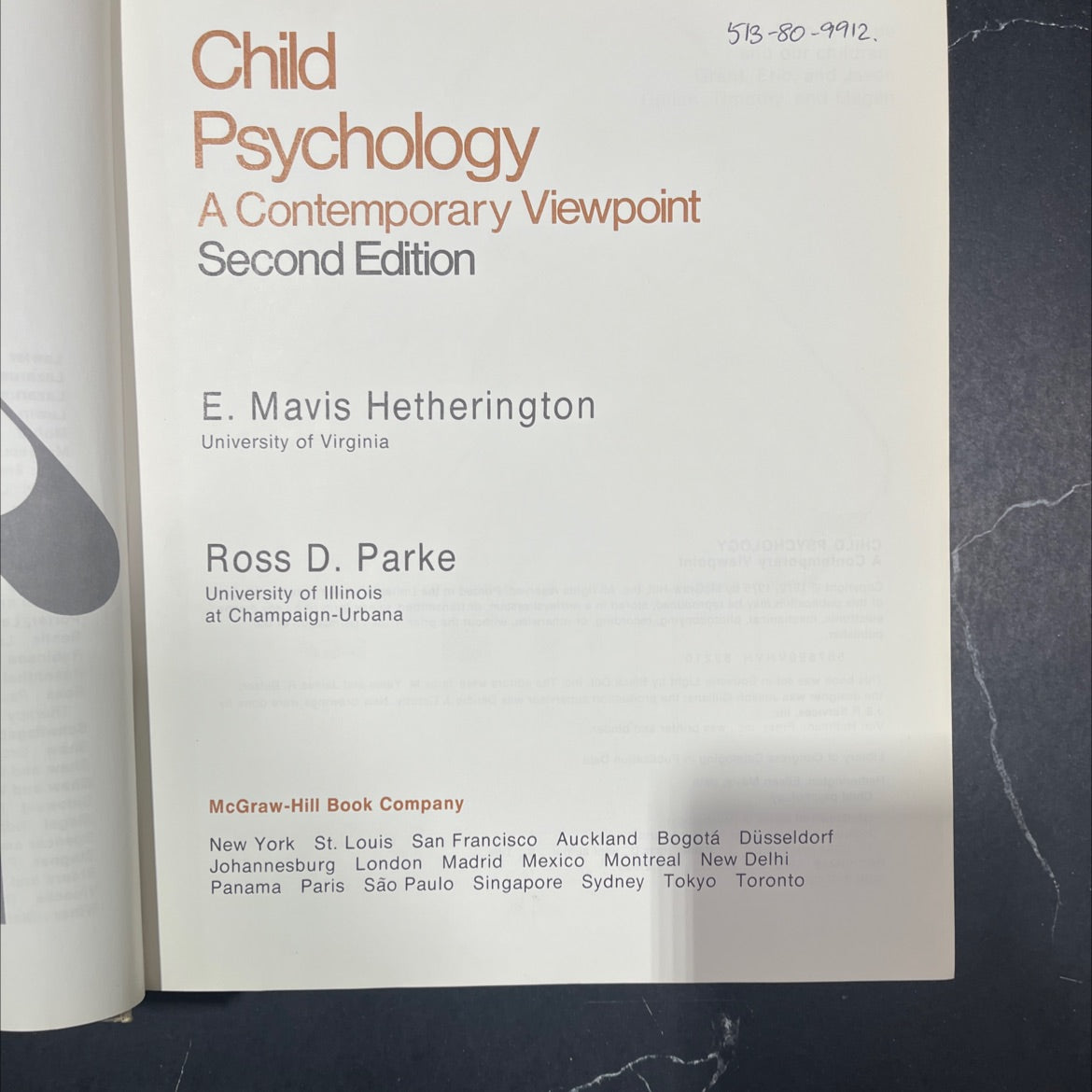 child psychology a contemporary viewpoint book, by e. mavis hetherington, ross d. parke, 1979 Hardcover image 2