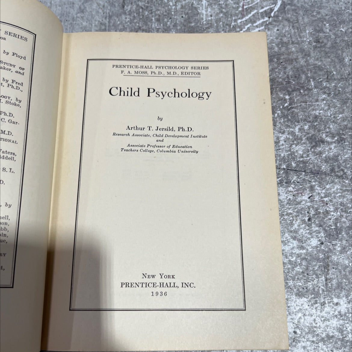 child psychology book, by arthur t. jersild, 1936 Hardcover image 2