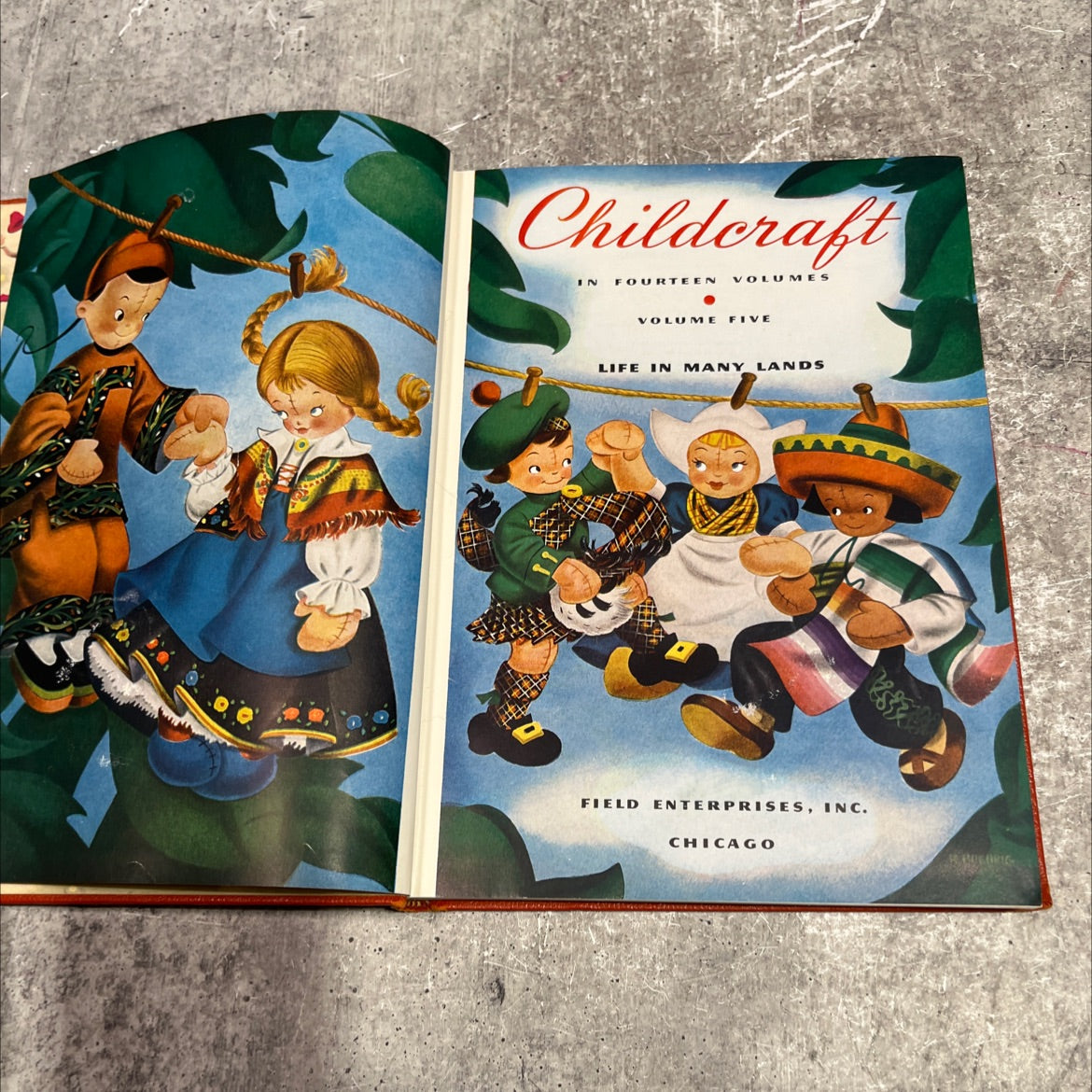 childcraft in fourteen volumes volume five life in many lands book, by unknown, 1949 Hardcover image 2
