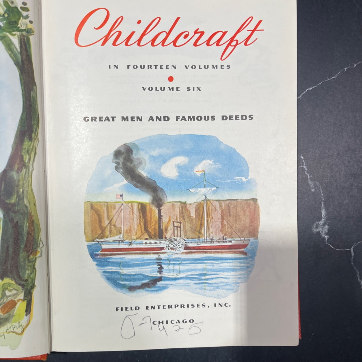 childcraft in fourteen volumes volume six great men and famous deeds book, by unknown, 1949 Hardcover image 2