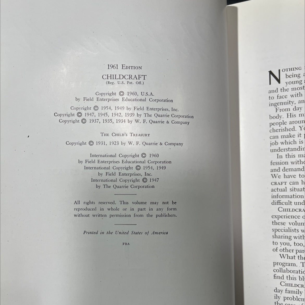 childcraft you and your family book, by Field Enterprises Educational Corporation, 1961 Hardcover image 3