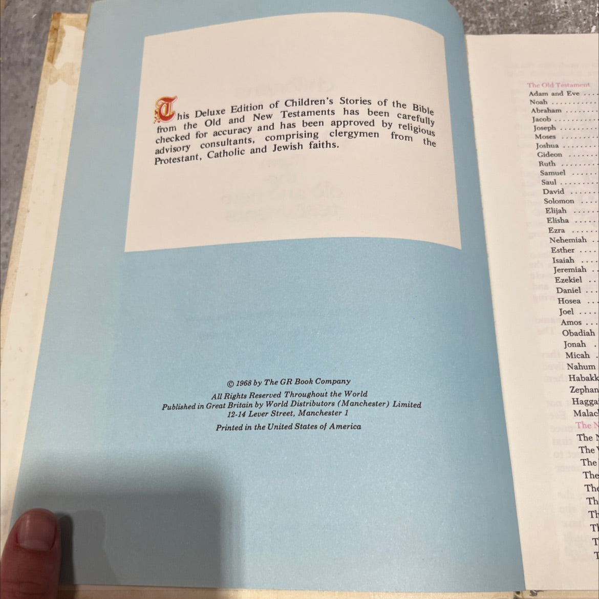 children's stories of the bible from the old and new testaments book, by Barbara Taylor Bradford, 1968 Hardcover image 3