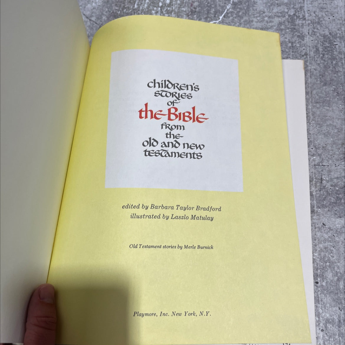 children's stories of the bible from the old and new testaments book, by Barbara Taylor Bradford, 1968 Hardcover image 2