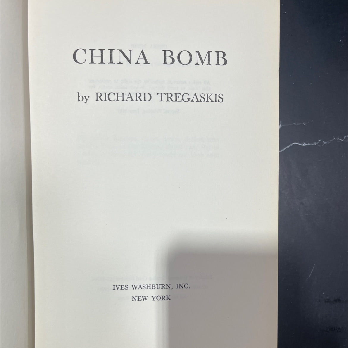 china bomb book, by richard tregaskis, 1967 Hardcover image 2