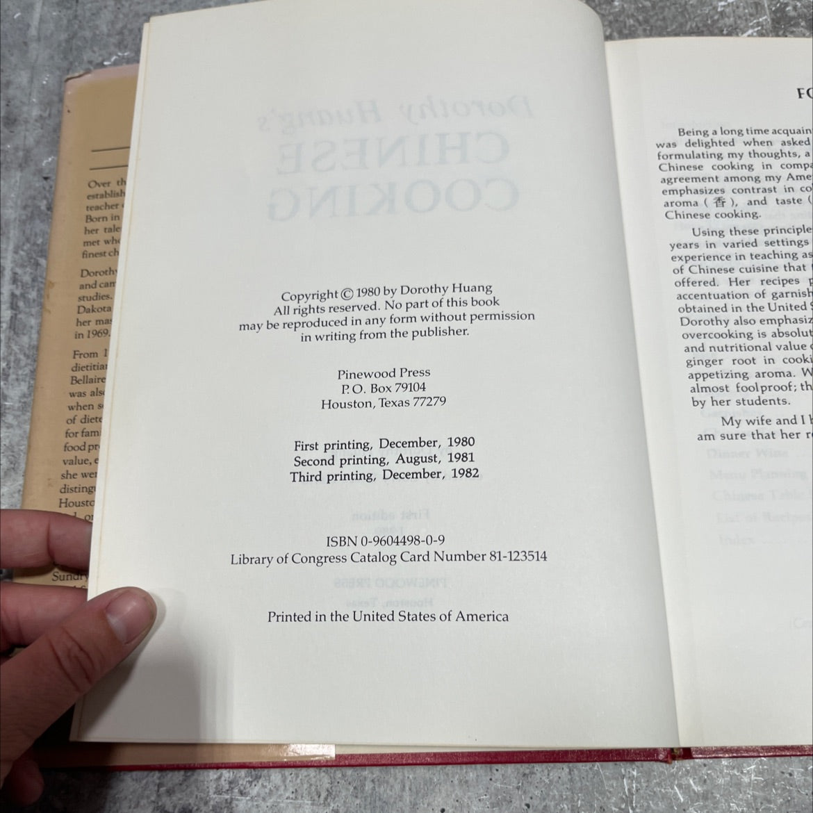 chinese cooking book, by dorothy huang, 1982 Hardcover image 3