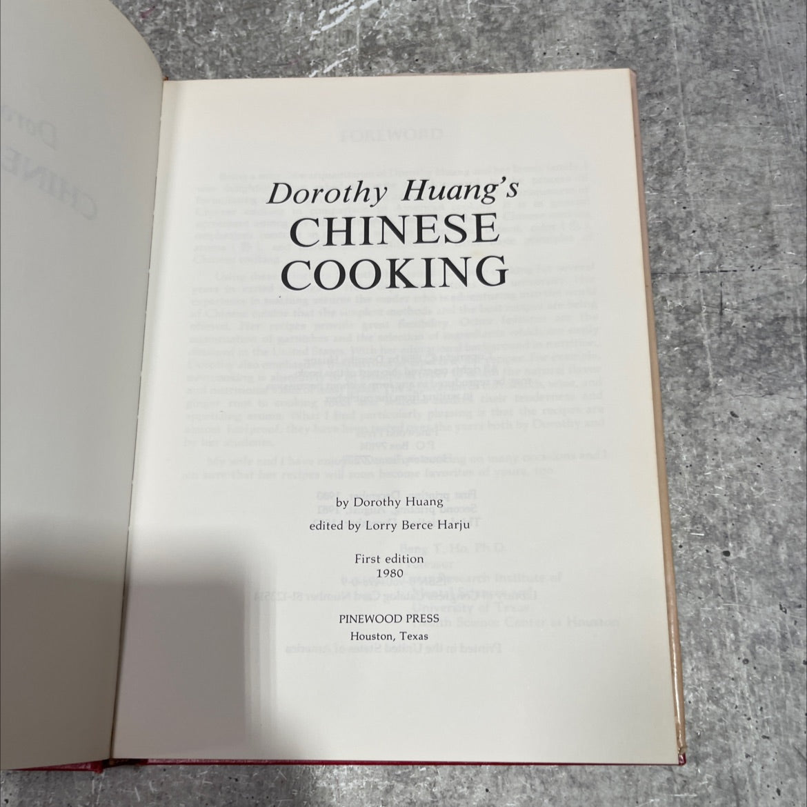 chinese cooking book, by dorothy huang, 1982 Hardcover image 2