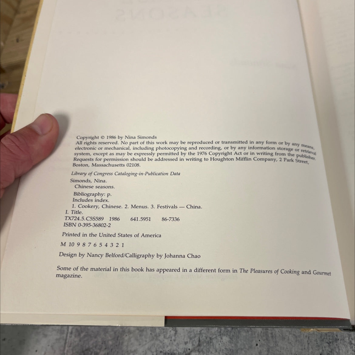 chinese seasons book, by nina simonds, 1986 Hardcover image 3