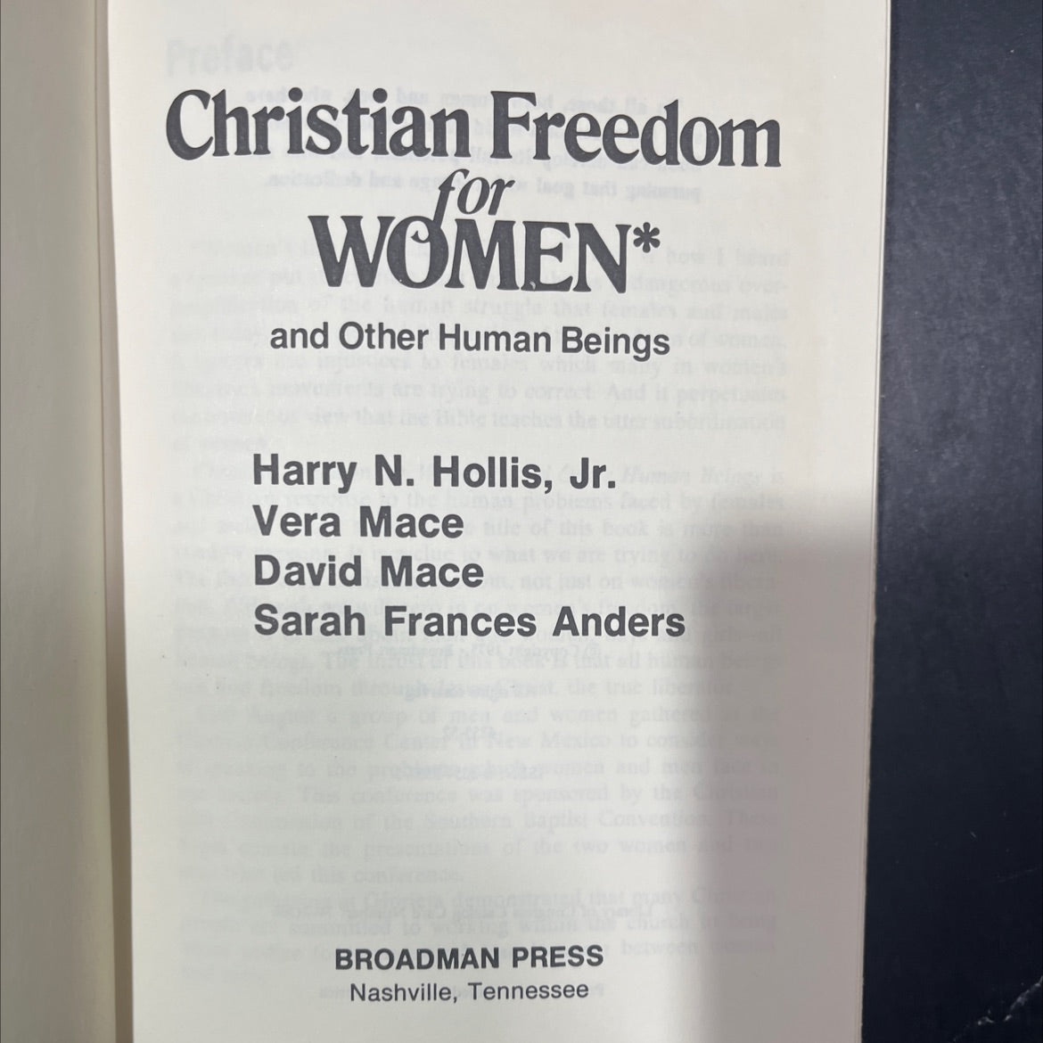 christian freedom for women and other human beings book, by harry n. hollis, jr., vera mace, david mace, sarah frances image 2