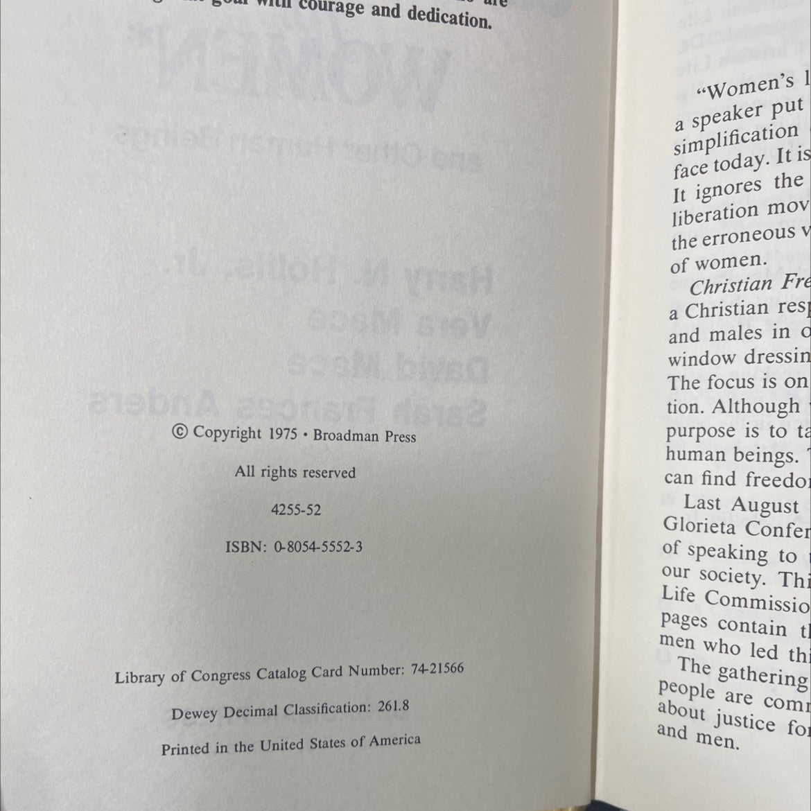 christian freedom for women and other human beings book, by harry n. hollis, jr., vera mace, david mace, sarah frances image 3