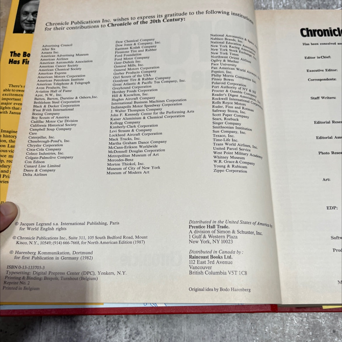 chronicle of the 20th century book, by unknown, 1987 Hardcover image 3