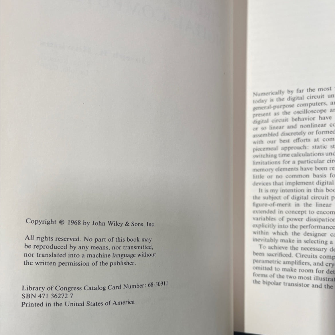 circuit design of digital computers book, by Joseph K. Hawkins, 1968 Hardcover image 3