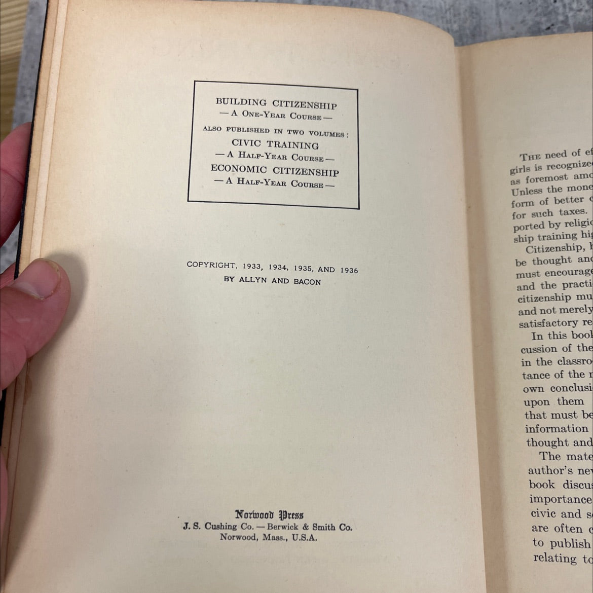 civic training book, by r. o. hughes, 1936 Hardcover image 3