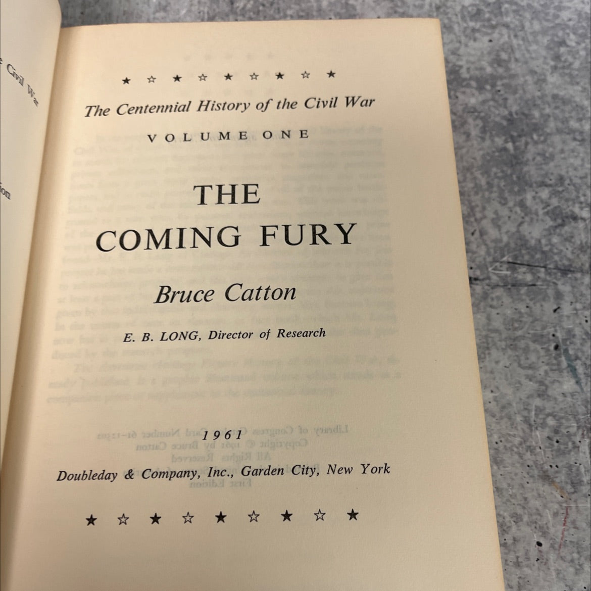 civil war on the centennial history of the civil war volume one the coming fury book, by bruce catton, 1961 Hardcover image 2