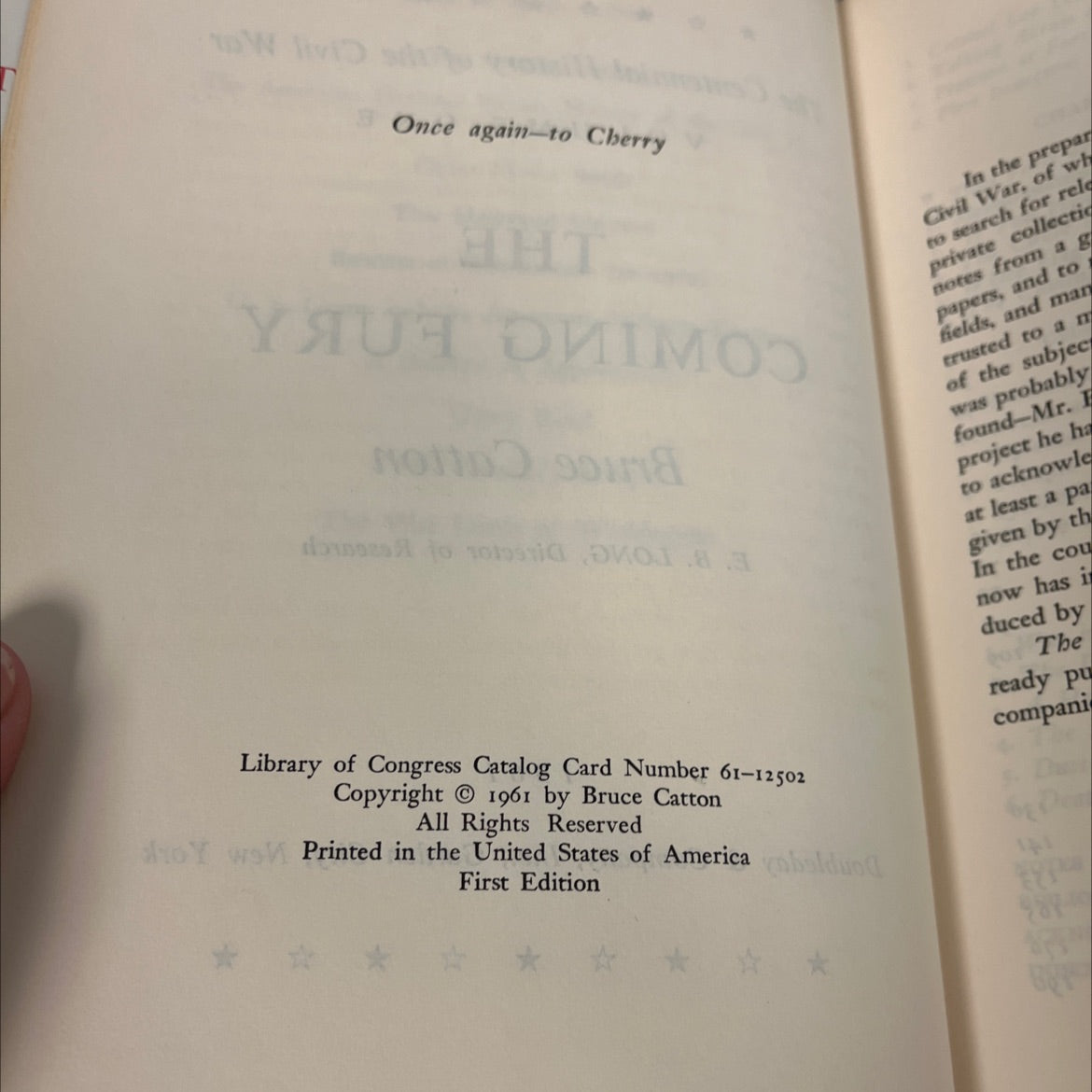 civil war on the centennial history of the civil war volume one the coming fury book, by bruce catton, 1961 Hardcover image 3
