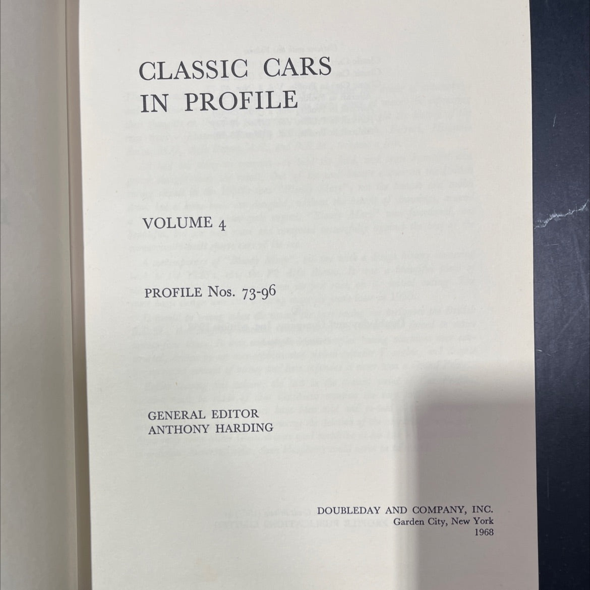 classic cars in profile volume 4 profile nos. 73-96 book, by anthony harding, 1968 Hardcover image 2