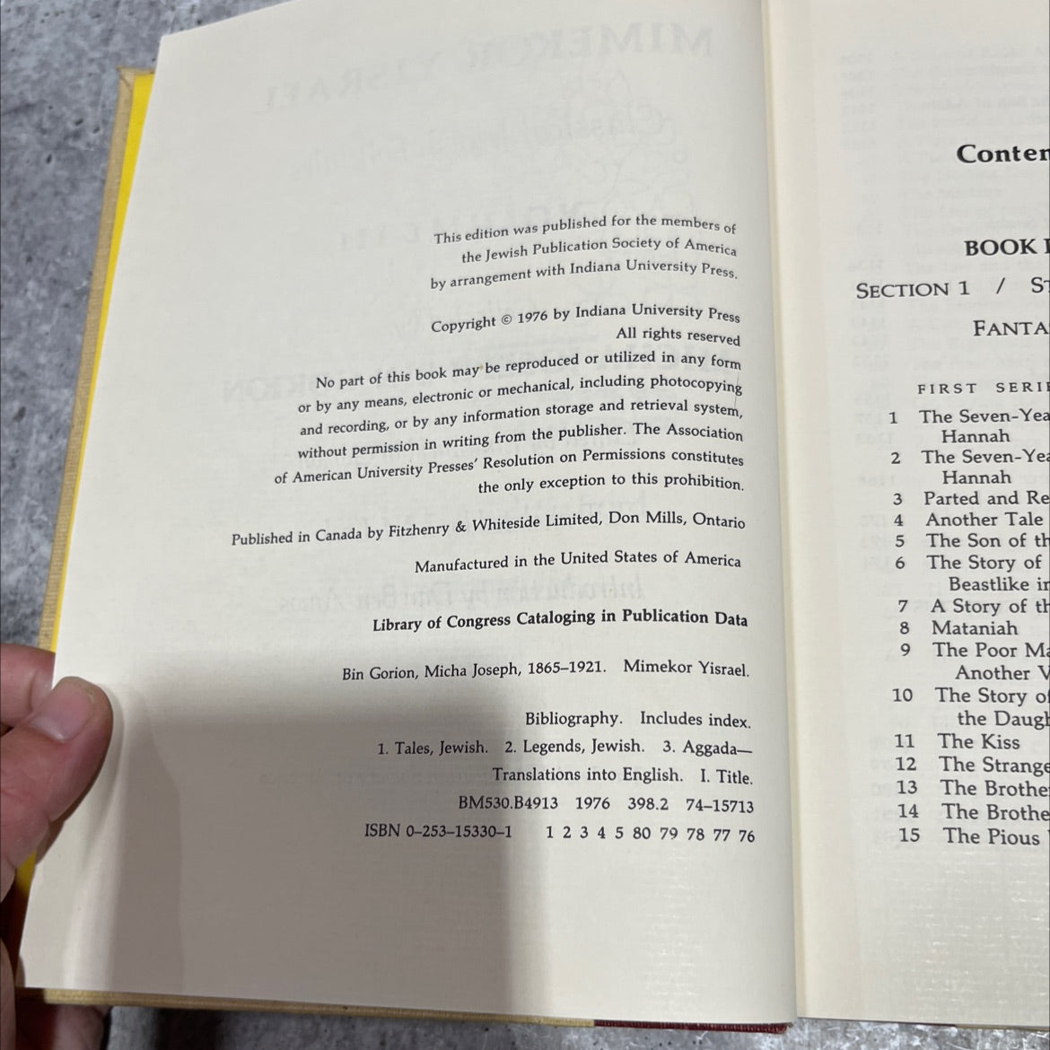 classical jewish folktales volume iii book, by micha joseph bin gorion, 1976 Hardcover image 3