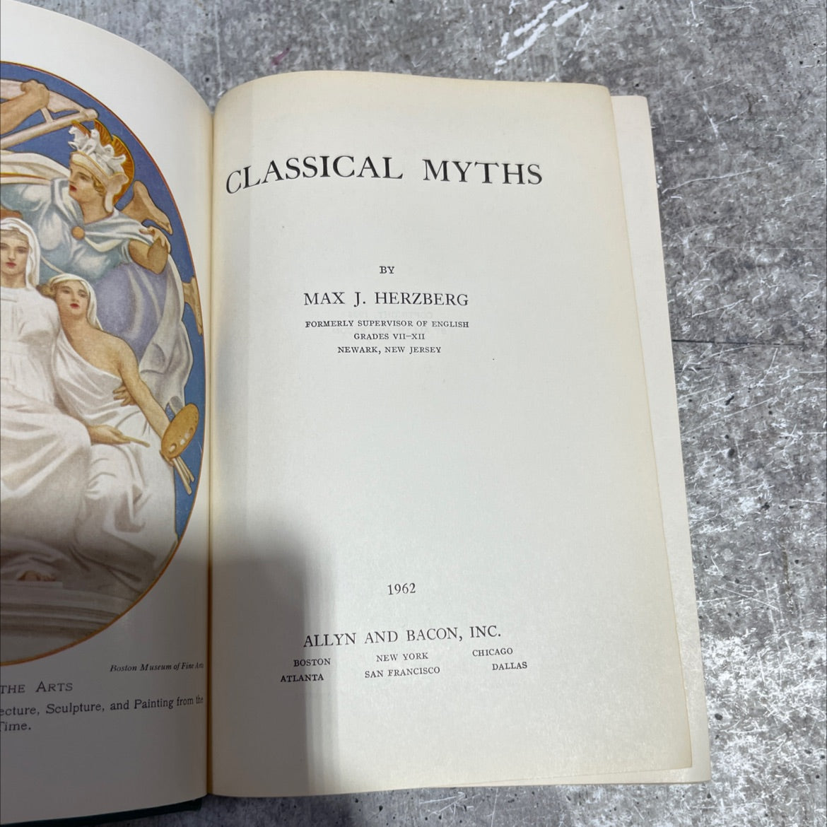 classical myths book, by max j. herzberg, 1962 Hardcover image 2