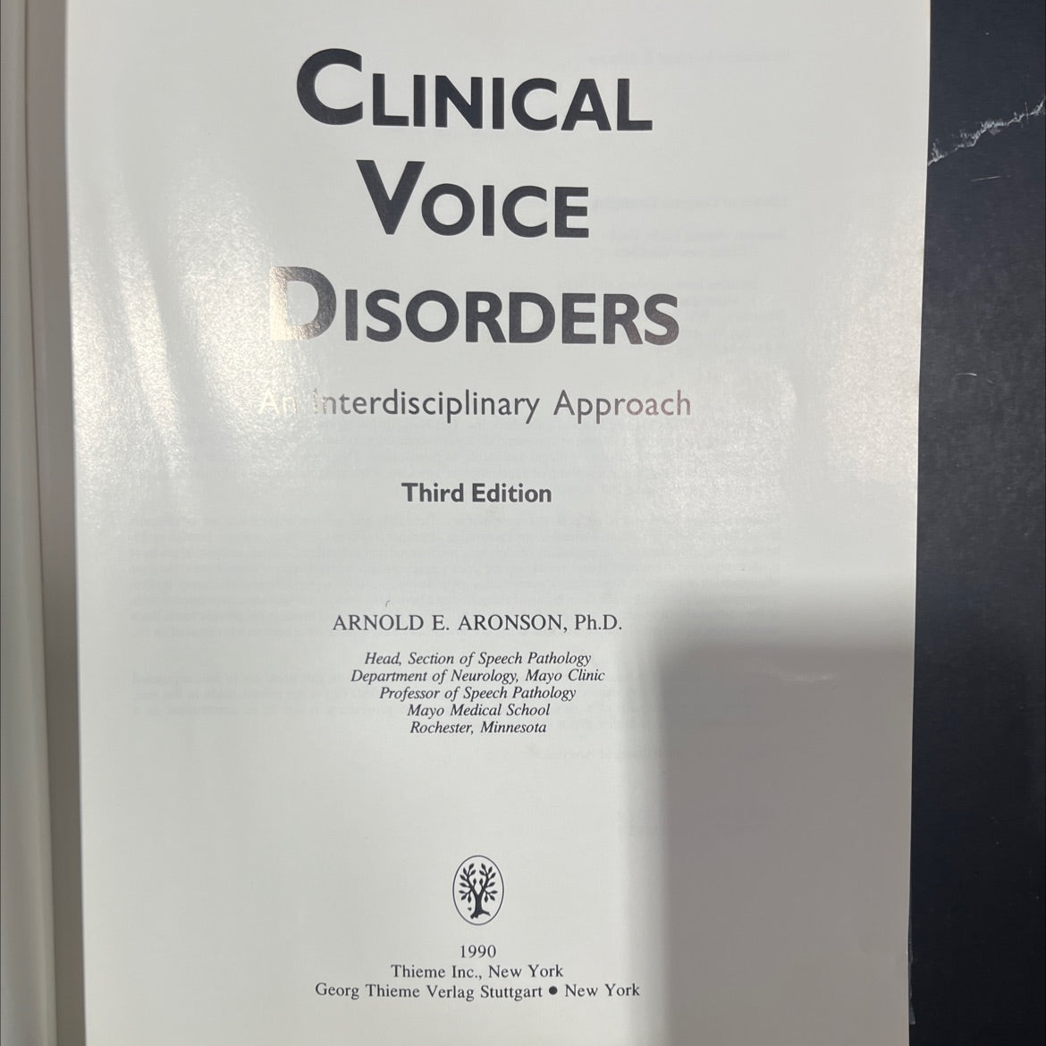 clinical voice disorders book, by arnold e. aronson, 1990 Hardcover image 2