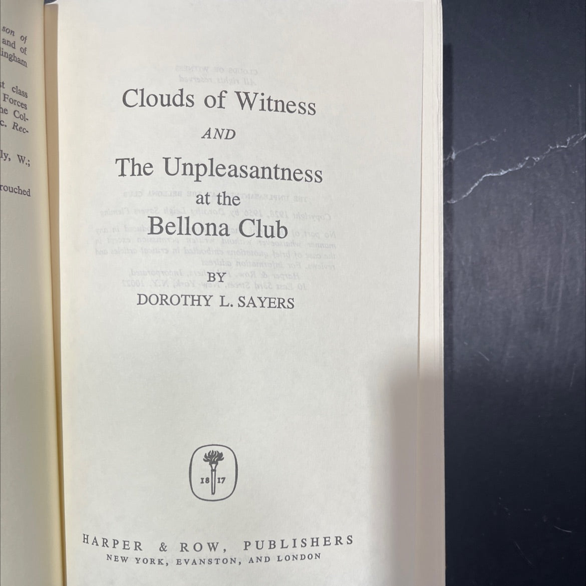 clouds of witness book, by dorothy l. sayers, 1956 Hardcover image 2