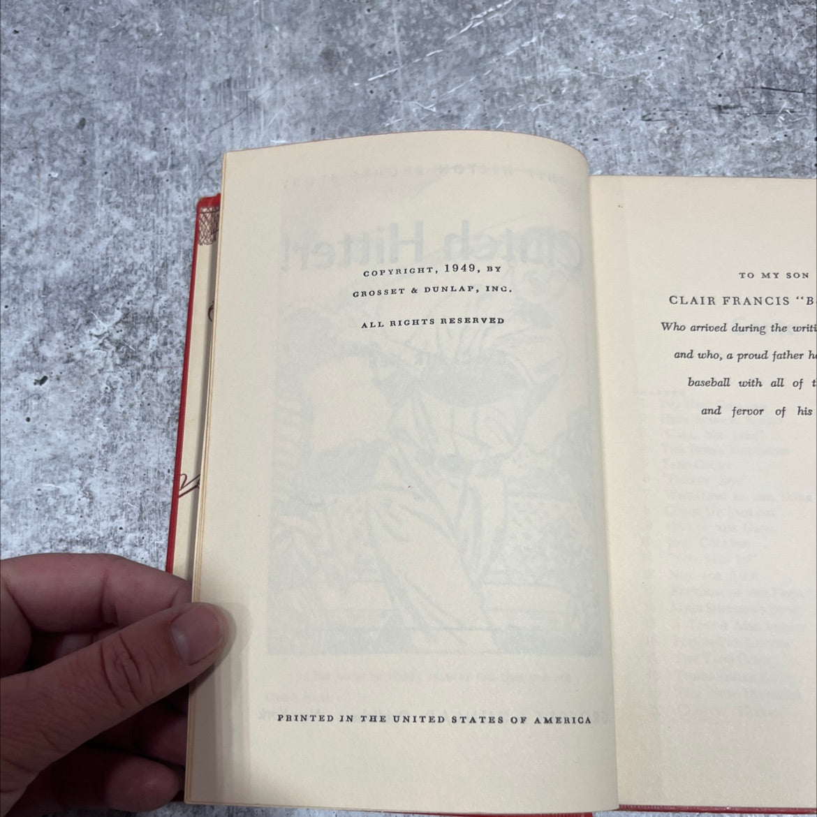 clutch hitter! book, by clair bee, 1949 Hardcover image 3